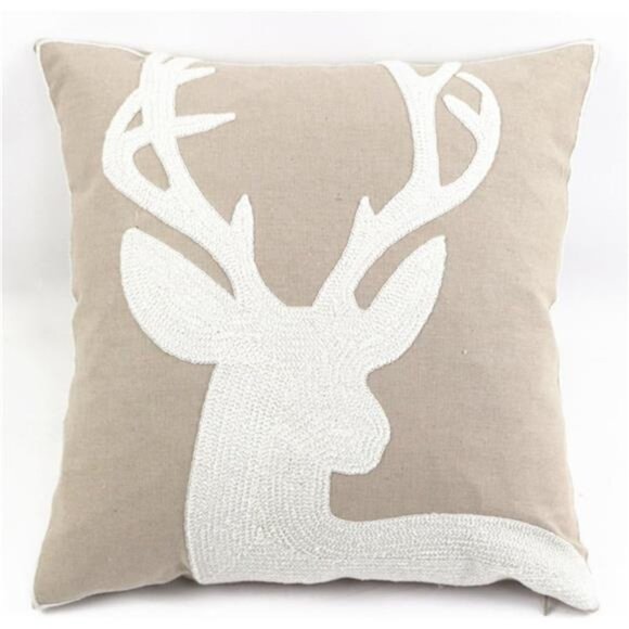 Pack of 4 Christmas Pillow Covers Embroidery Sleigh Snowflakes Winter Decorative - Picture 2 of 7